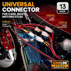 SOMELINE Automotive Wire Connectors Crimp Tool Kit, Crimper for 24-14 AWG Non-Insulated Quick Disconnect Terminals, with 2-6 Pin 2.8mm Plugs & Sockets