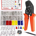 Twidec/755Pcs 21Type Car Electrical Wire Terminal 1/1.5/1.8/2.2/2.8/3.5mm Connector Pins Terminal Auto Electric Connector Non-Insulated Plug Removal Male Female Crimp Pins With Crimping Pliers