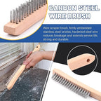 Glarks 9Pcs Wire Scratch Brush Set, Including 5Pcs Wire Wheel Cup Brushes,3Pcs Mini Wire Brush and Stainless Steel Wire Brush for Cleaning Dirt, Rust and Paint Remover
