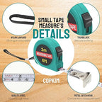 50 Pcs 6 FT Mini Tape Measure Retractable Bulk Small Measuring Tape Pocket Size Measurement Tool for Operation Christmas Items Party Favor Gifts Stuffers for Men(Water Green)