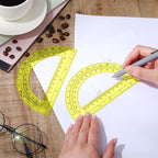 Zonon 2 Pcs 6 Inch Plastic Protractor Math Protractors 180 Degrees Angle Measurement, Translucent for Geometry Classroom Kid Student School Office Supplies(Yellow)