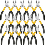Lasnten 15 Pcs 5" Wire Cutters Precision Cutting Pliers Side Diagonal Cutters Small Wire Clippers Spring Loaded Flush Cut Snips with Nonslip Handle for DIY Jewelry Making Crafting Model Kits Zip Ties