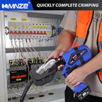 Electric Hydraulic Cable Lug Crimper Pliers Rechargeable Crimping Tool 12 Ton Electrical Terminal Cable Wire Fiber Crimper Kit with 12 Dies (MZ-MKZ-400)