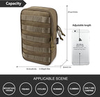 Mardingtop Molle Tactical Utility Pouch, EDC Admin Pouch Bag, Molle Attachment Military Modular Attachment