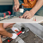 2-Piece Rubber Mallet Hammer Set-16 oz. White and Black Rubber Mallet and 35 mm Dual Nylon Head Installation Hammer, Soft Grip Fiberglass Handle, Double-faced Non-marring and Solid Head