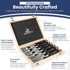 KONDITO Wood Chisel Set – 8-Piece Premium Woodworking Chisel Kit with 6 CRV60 Steel Blades (6–38mm), 2 Sharpening Stones & Hardwood Case – Wood Carving Chisels for Joinery, Sculpting & Carpentry Tools