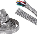 Tinned Copper Wire Shielding Sleeve, Expandable Ground Strap Wiring Braided Sleeving Metal Mesh Sheathing Cabling Wiring Protector (5/8inch - 12ft)