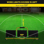 30000 Lumen LED Work Light with Stand, 3 Adjustable Head Portable Work Light with 324 Super-Powerful LED Lamp Beads and 16.4FT Cord, Waterproof Tripod Work Lights with 6500 Kelvin Color Temperature