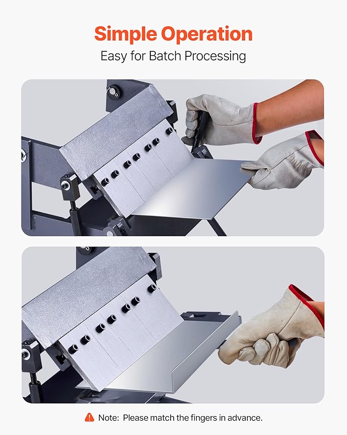 VEVOR Box and Pan Brake, 12 in Sheet Metal Bending Brake, 20-Gauge Mild Steel Capacity, 0-135 Degree Adjustable, Metal Bender Machine with 5 Fingers, Heavy-Duty Aluminum Folder for Precise Bending