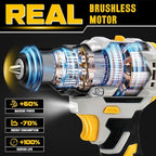 20V Brushless Drill Set, Cordless Power Drill with 2.0Ah Battery,119 PCS Combo Tool Kit for Men, 10mm 3/8" Keyless Chuck, 21+1 Torque Setting Power Tool Set for DIY Garden House Office Repair
