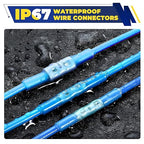 FORCA 740PCS Heat Shrink Wire Connectors Kit, AWG 16-14 Marine Grade Waterproof Crimp, Electrical Solder Seal, Ring Fork Spade Bullet Solder Butt Connectors Blue(13 Types)