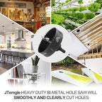 4-1/2 Inch Hole Saw with 1/2" Triangle Shank Quick Change Arbor, JTemgle Bi-Metal Hole Saw Heavy Duty Hole Cutting Tool for Cornhole Boards, Recessed Lights, Wood, Plastic, Drywall & Soft Metal