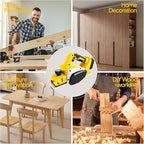 Cordless Handheld Planer Compatible with Dewalt 20V Max Battery(No Battery) Electric Power Planer, Brushless 15000RPM Portable 3-1/4 Inch Power Wood Planer for Woodworking,Carpenter Home DIY