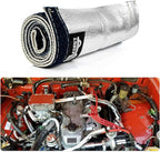 Wire Heat Shield Sleeve Aluminized Heat Shroud Heat Sleeving Fuel Line 2.2" I.D. X 3Ft With 10 Pcs Stainless Steel Cable Metal Zip Ties