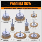 Wire Brush for Drill, 9 Pcs Brass Wire Wheel Brush for Drill, 1/4 Inch Hex Shank, Drill Wire Brush for Cleaning Rust, Stripping