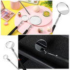 3 Pieces Telescoping Inspection Mirror Inspection Tool for Check the Condition of Vehicle, Observe the Eyelashes, Mouth and Other Small Parts(Round,3 Kinds of Size)