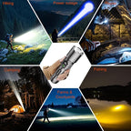SKYFIRE Rechargeable Flashlights High Lumens with Ignition Lens,3000lm Super Bright Flashlight Zoomable 4 Modes Waterproof Powerful Tactical Torch Flash Light for Camping Essentials,Outdoor,Home&Gifts