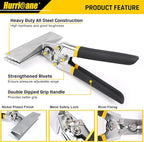 HURRICANE Sheet Metal Hand Seamer, 6 Inch Straight Jaw Sheet Bender Tools for Flattening Metal, Bending Pliers with Double Dipped Cushion Handle