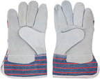 Work Leather Gloves with Cool Cotton Lined Backing Lightweight & Versatile Split Leather Safety Cuff Work Gloves