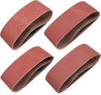 4x24 Sanding Belts for Belt Sander 4 x 24,5 Each of 40 80 120 240 Grits Aluminum Oxide Belt Sander Paper, 20 Pack