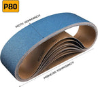 8-Piece 4 x 36 Inch 80 Grit Zirconia Sanding Belts, Heavy Duty Long-lasting Sanding Bands for Belt Sander, Rust Paint Removal, Wood Metal Grinding and Finishing