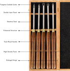 5-Pieces Carbide Tipped Woodturning Tools Lathe Chisel Set with Stainless Steel Blade, Wooden Box