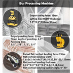 4 in 1 Electric Hydraulic Busbar Processor Busbar Bender Cutter/Hole Puncher/Flat Bending/Vertical Bending Cutting Punching Bending Machine for Iron, Copper, Aluminum 110V