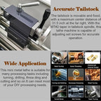 Metal Bench Lathe Machine 8 * 16 Inch Switch Imperial and Metric Scale Automatically for Milling Drilling Metal Working with Adjustable Speed 3-Jaw Chuck Emergency Stop Switch 1100W