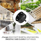 3-1/8 Inch Hole Saw with 3/8" Triangle Shank Quick Change Arbor, JTemgle Bi-Metal Hole Saw Heavy Duty Hole Cutting Tool for Cornhole Boards, Recessed Lights, Wood, Plastic, Drywall & Soft Metal