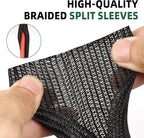 Split Wire Loom Tubing, Cable Protector Sleeve, Braided Cable Management for TV/Computer/Home Theater/Engine Bay, Cord Protectors from Pets No Chew (Black, 3/8"-10ft)