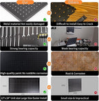 Pegboard Wall Organizer Metal Pegboard Panels Garage Peg Board Tool Organization, 3 Pack 24x12 inch Garage Peg Boards for Wall, Large Steel Black Pegboard Tool Board