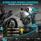 Cordless Impact Wrench Compatible with Makita 18v Battery: 250Ft-lbs(340N.m) 3/8" Brushless Electric Impact Gun, 2400RPM High Torque Impact Driver, Power Impact Wrench, Bare Tool Only