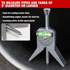 Pipe Center Finder, Pipefitter Tools w/Centering Head, Pipe Fitting Tools Center Finder Tool to Measure Pipe Diameter Over 0.5" and Up, 4" Y-Type Base Fitted with Adjustable Dial Bubble Protractor.