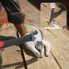 8OZ Claw Hammer with Fiberglass Handle, Drop Forged Claw Hammer, All Purpose Hammer, Smooth Face, Shock-Absorbing Grip