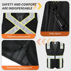 Class 2 Safety Vest with Zipper Front and multiple Pockets, High Visibility Vest, Meets ANSI/ISEA Standards