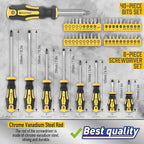 Magnetic Screwdrivers Set with Case, Amartisan 72-piece Includs Slotted, Phillips, Hex, Square, Pozidriv,Torx Bits and Insulated Screwdriver Set (1000V), Tools for Men