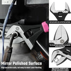 DURATECH 10-Inch Adjustable Wrench, Wide Jaw Opening Plumbing Wrench, CR-V Steel, SAE and Metric Scale Marked, Ergonomic Grip