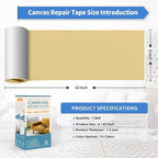 KING MOUNTAIN Canvas Repair Tape,Outdoor Gear Patch, 4×63 Inches,Waterproof,Self-Adhesive for Repairing Boat Covers,Sun Shades,Sofas,Tents,Lounge Chairs,Awnings (Beige-1)