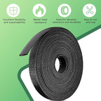 132 ft Expandable Braided Cable Sleeve Wire Loom PET Wiring Sleeving, Mesh Automotive Split Sheathing Wrap Management Heat Shrink for Audio and Other Home Device (1/2 in, 1/4 in, 3/8 in,3/4 in,Black)