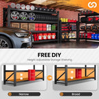 75” W Heavy Duty Metal Shelf, 8000LBS Metal Garage Shelving Units, 4 Tier Storage rack shelves, Steel Industrial Shelving , Adjustable Standing Shelf for Basement/Warehouse 75"W x 24"D x 70"H, Black