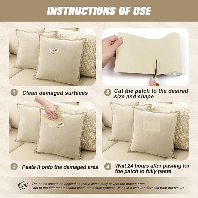 2 Pieces 9 x 11 inch Canvas Repair Patches Canvas Fabric Patch Self-Adhesive Canvas Repair Tape Waterproof Outdoor Gear Repair Patch Kit for Boat Cover Awning Sofa Chair Couch Tent Bag (Ivory Gray)