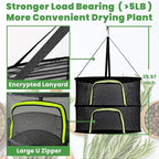 2 Layer 24" Herb Drying Rack Hanging with Garden Pruning Shears, Large Zipper, Hook & Notepad, Foldable Drying Rack for Herbs, Spices & Seasonings, Hanging Herb Dryer Indoor Outdoor