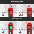 KAIWEETS Voltage Tester/Non-Contact Voltage Tester with Signal Percentage, Dual Range AC 12V/70V-1000V, Live/Null Wire Tester, Electrical Tester with LCD Display, Wire Breakpoint Finder (Full Red)