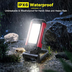 Rechargeable LED Work Light Magnetic Flashlight Portable 7 Flashlight Mode With Magnetizable Base Rotatable Stand 360° Infinitely Rotatable Type-C Charging for Camping,Car Reparing,Emergency Pack of 2