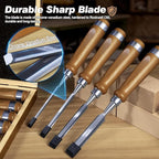 10 Pieces Wood Chisel Set, 1/4"~2" Woodworking Chisel Kit with Sharp CR-V 60 Steel Blades, Wooden Box, Honing Guide, Sharpening Stone for Carpenter Craftsman Woodworker
