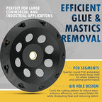 7" PCD Grinding Wheel for Epoxy, Glue, Mastic and Paint, 9 PCD Segments, 7/8"-5/8" Non-Threaded Arbor