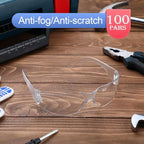 Yunsailing 100 Pack Bulk Safety Glasses Eye Protection Goggles for Women Men DIY Construction Lab