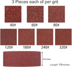 Coceca 3x18 Inch Sanding Belts, 21 Packs Belt Sander Paper Aluminum Oxide Sandpaper (Assorted 3 Each of 40 60 80 120 180 240 320 Grit) for Sander Woodworking