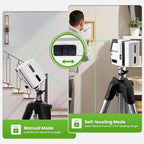 Self Leveling Laser Level, 98Ft Green Cross Line Lazer Leveler Tool for Picture Hanging Construction Floor Tile Wall, Rotary Nivel Laser with Magnetic Base Rechargeable Battery Carrying Case