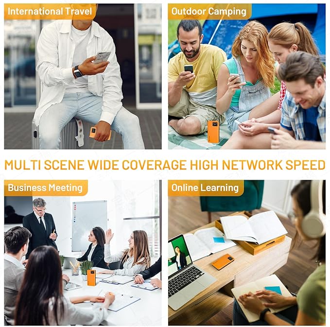 RoamWiFi 4G LTE WiFi Mobile Hotspot, Local & International Coverage Travel Router in 170+ Countries,No Contract or SIM Card Required,10 Connected Devices, US 50GB & Global 1GB Data 60Day